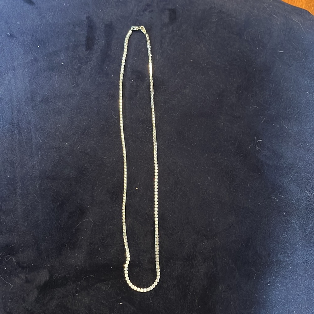 GLd 20” Micro Tennis Necklace in 14k White Gold Plated